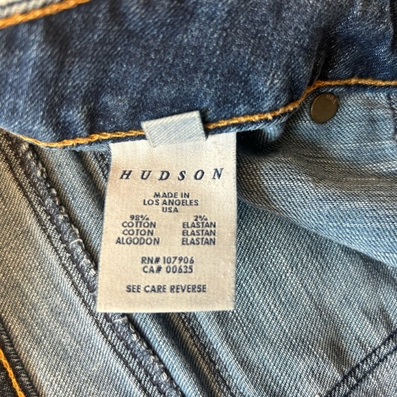 Hudson Jeans size 31 GUC Blue Straight-Leg Denim with Faded Details - Picture 11 of 12
